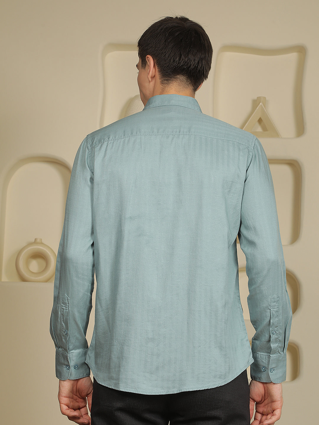 Blue Vertical Stripes Shirt