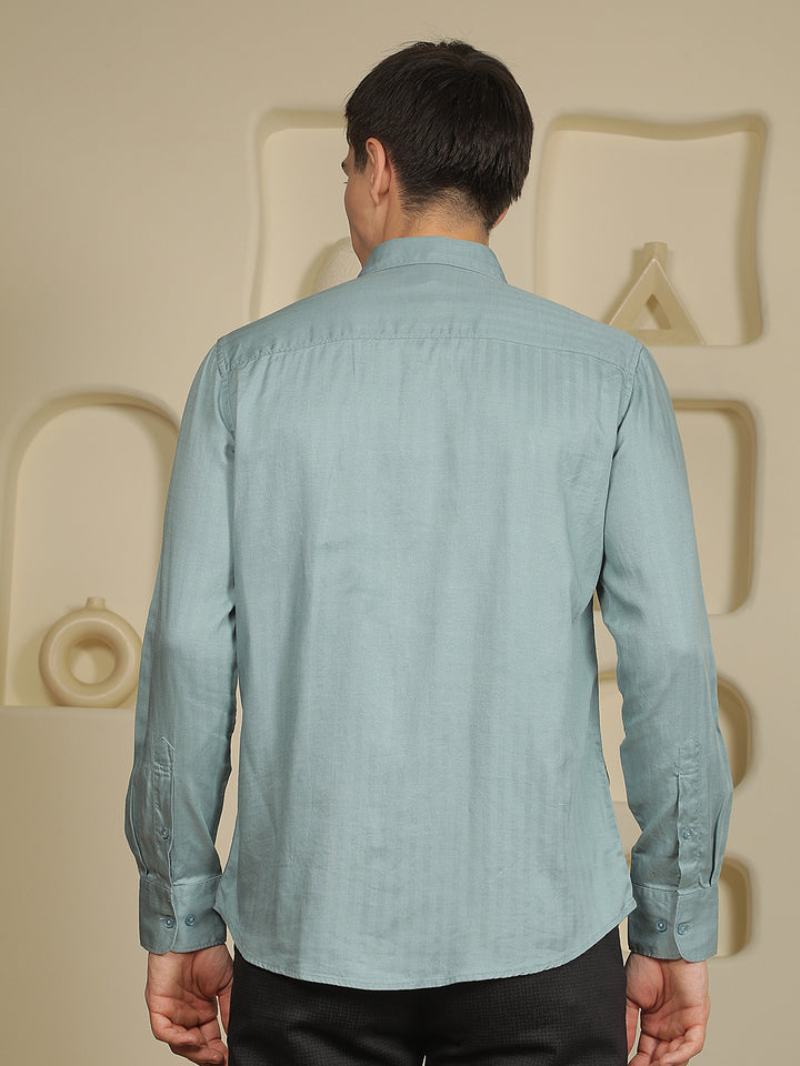 Blue Vertical Stripes Shirt