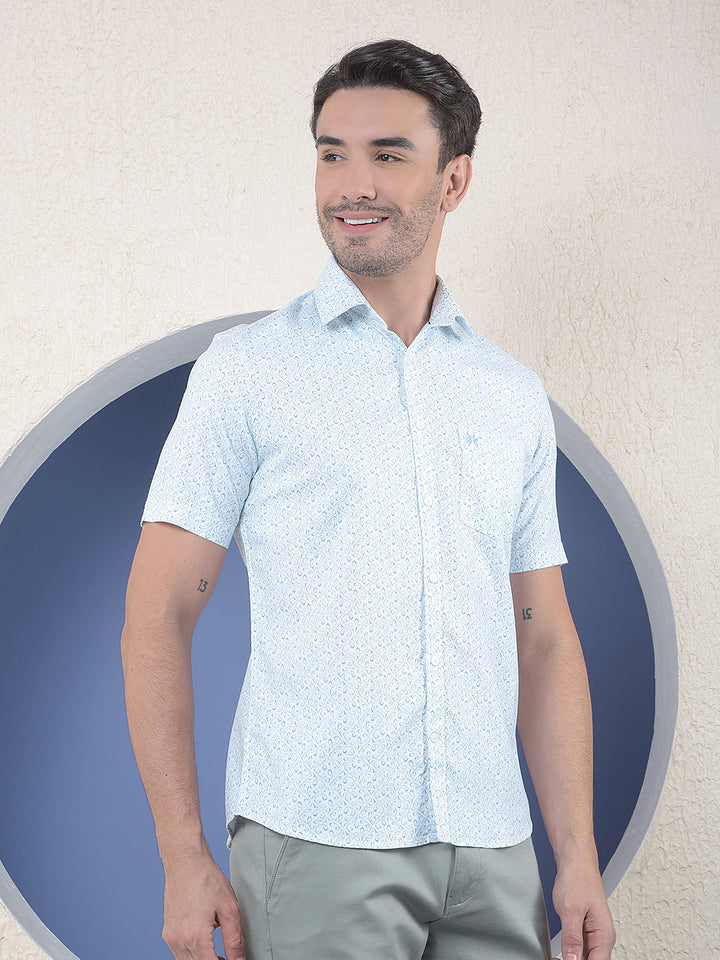 Ice Mist Printed Blue Shirt