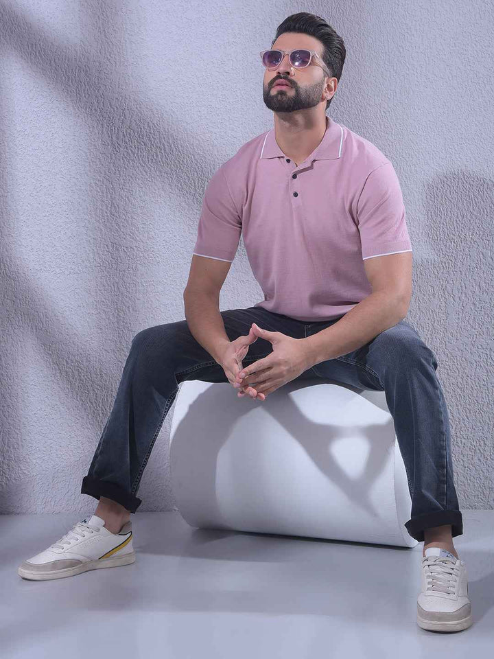 Trendy Blush Pink Polo T-Shirt