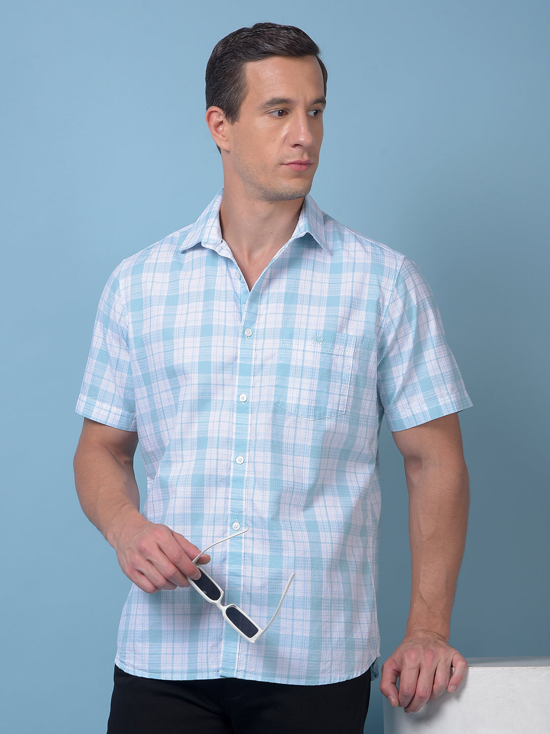 Green Checked 100% Cotton Shirt