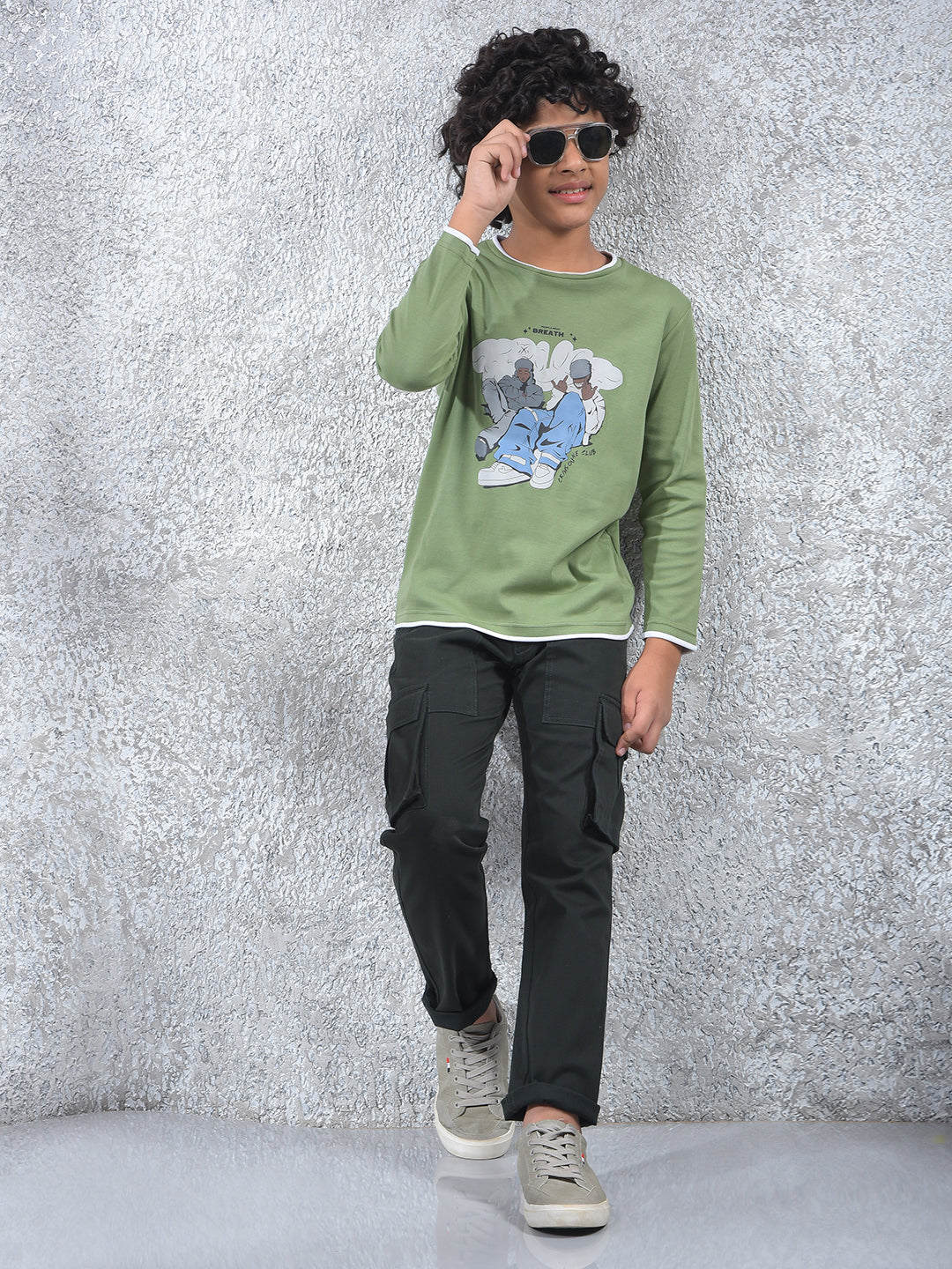 Green Graphic Print 100% Cotton T-Shirt
