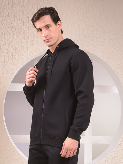Black Hooded Neck Sweatshirt