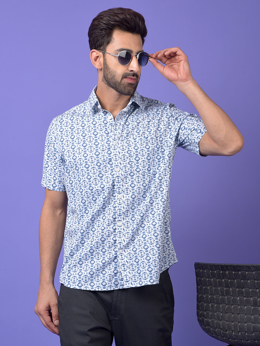 Blue Printed Shirt