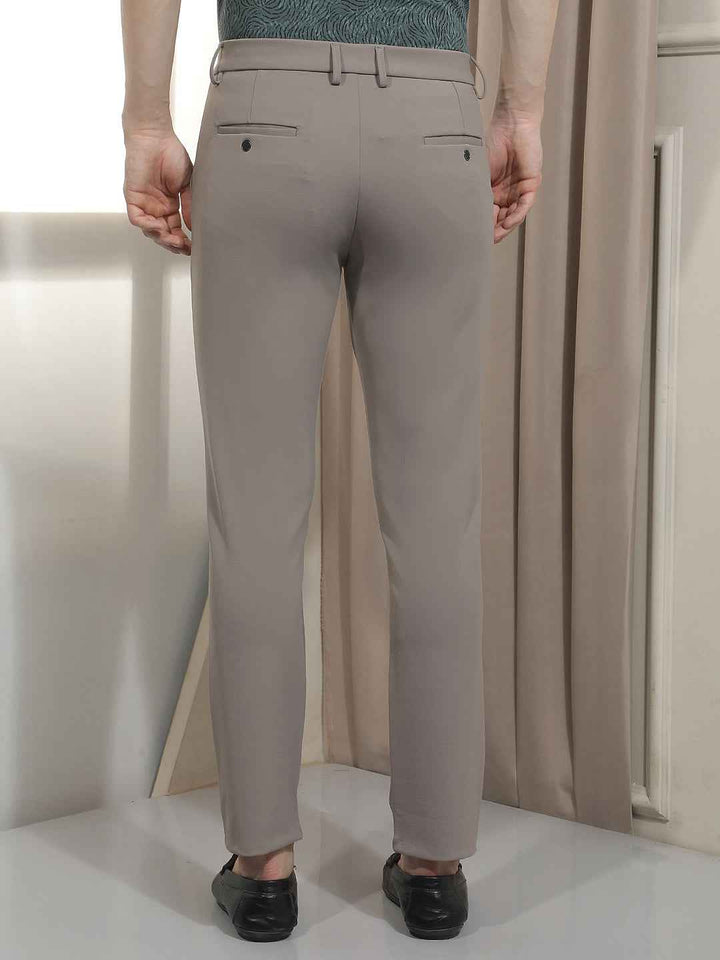 Soft Beige Knitted Comfort Trousers