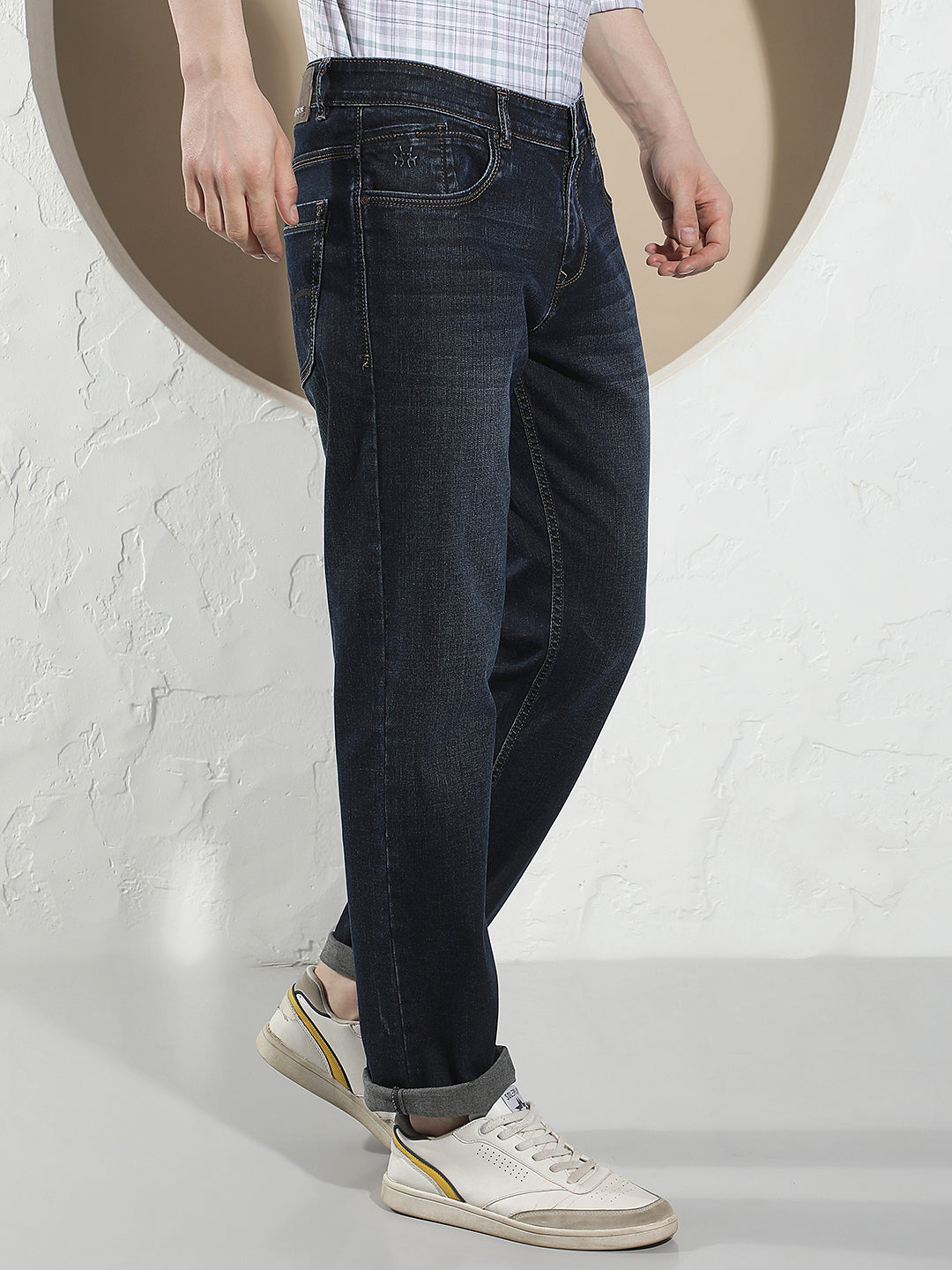 Sleek Ocean Blue Straight Jeans
