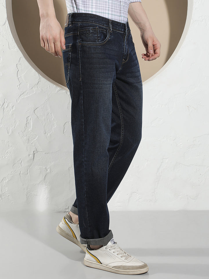 Sleek Ocean Blue Straight Jeans