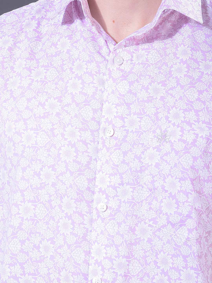 Pink Floral Print Modal Shirt