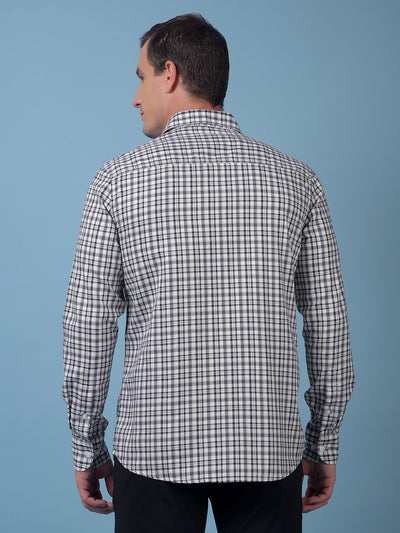 Purple Checked 100% Cotton Shirt