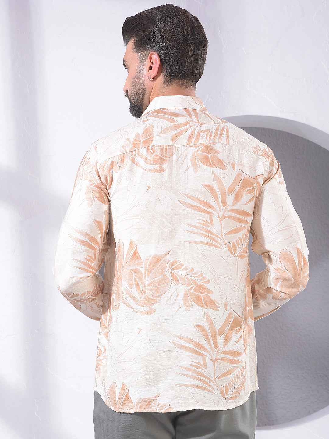 Brown Floral Print Shirt