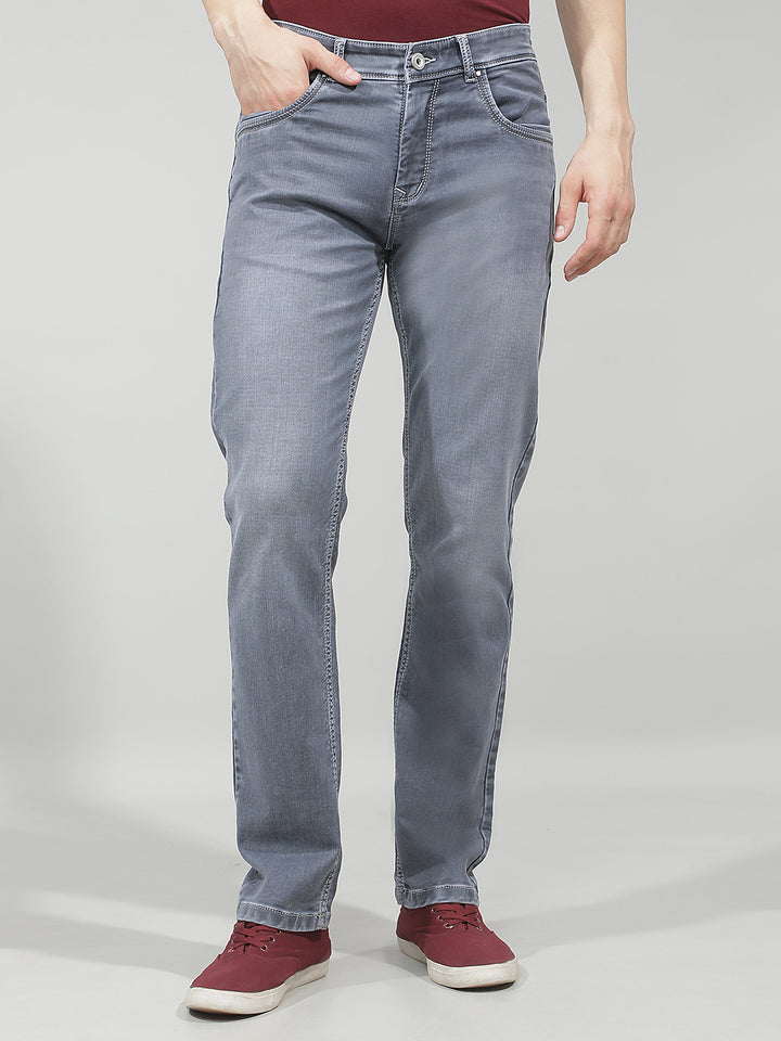 Sleek Graphite Grey Straight Jeans