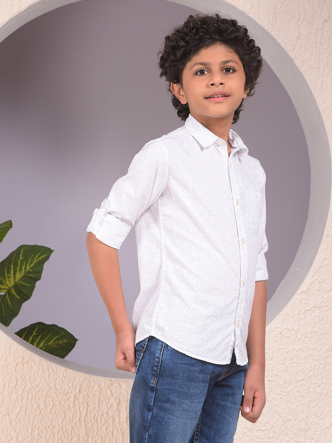 Radient White Printed Shirt