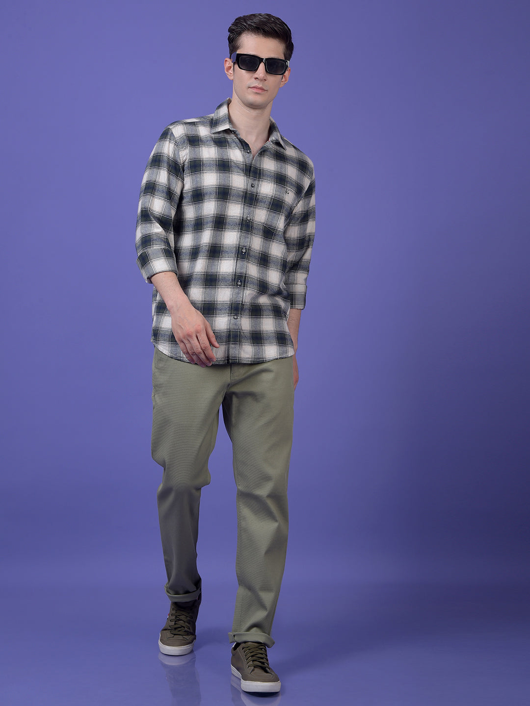 Green Checked 100% Cotton Shirt