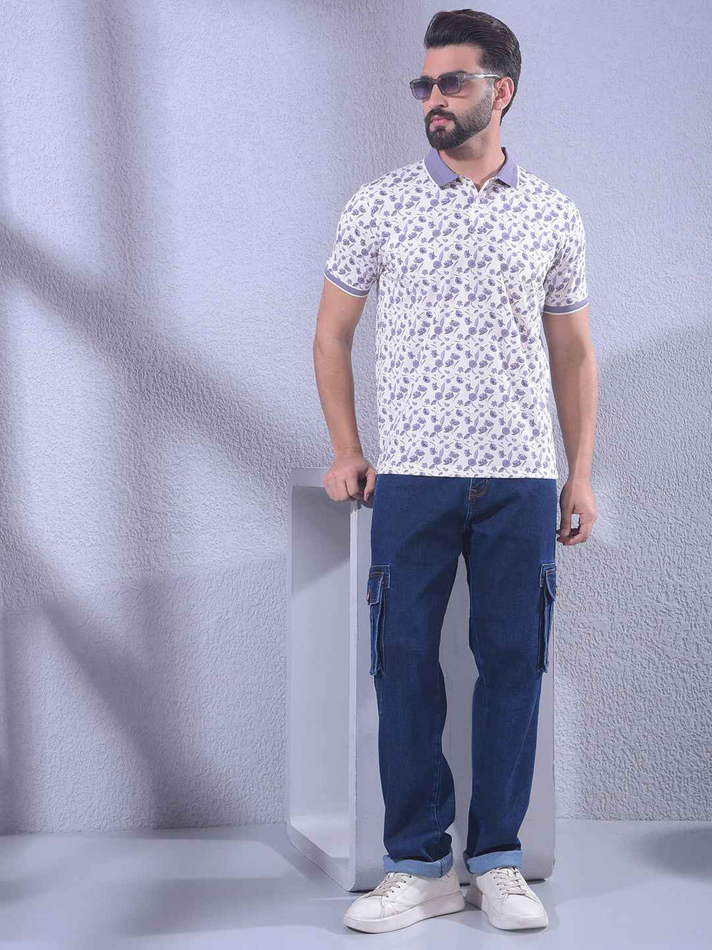 Purple Floral Print T-Shirt