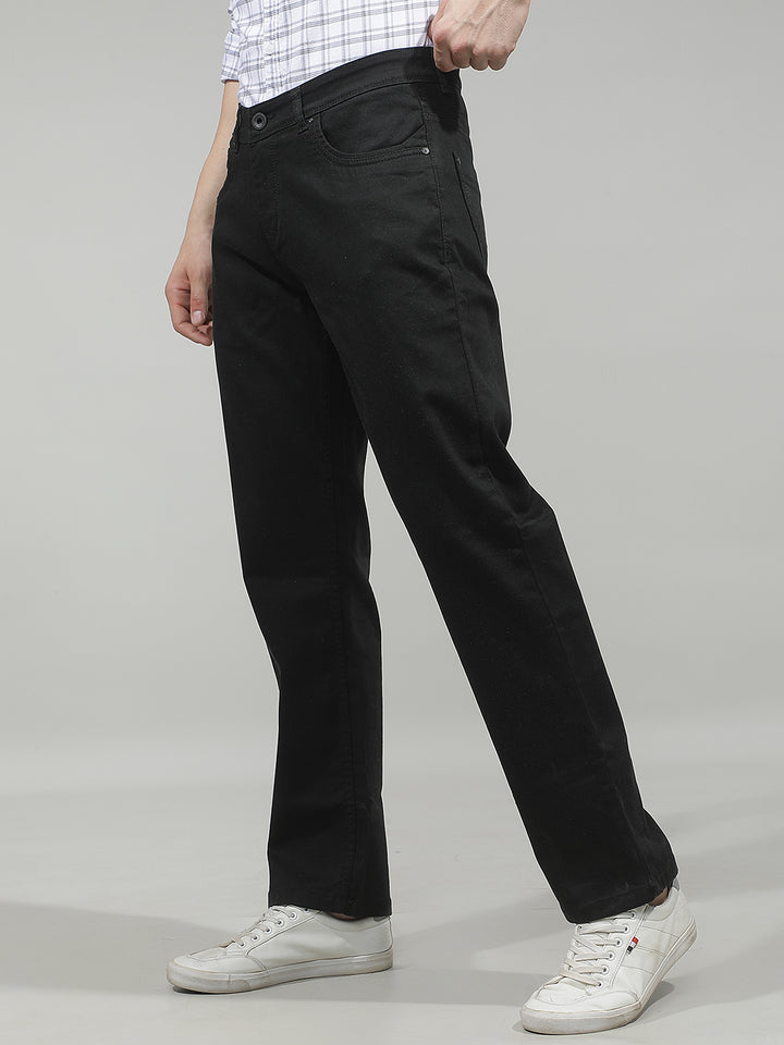 Chic Obsidian Black Straight Jeans