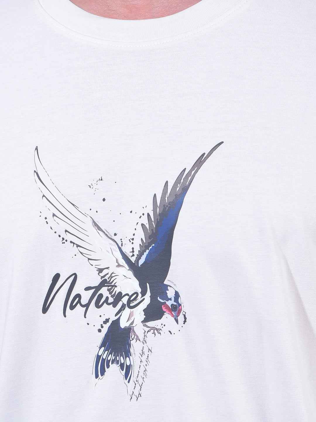 White Graphic Print 100% Cotton Oversize T-Shirt