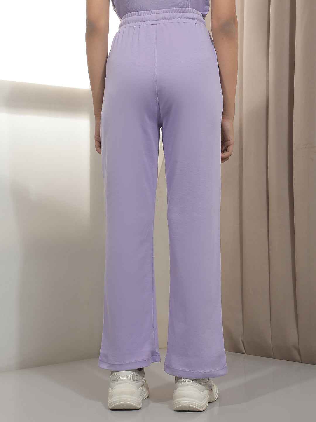 Purple Embroidery Trackpants