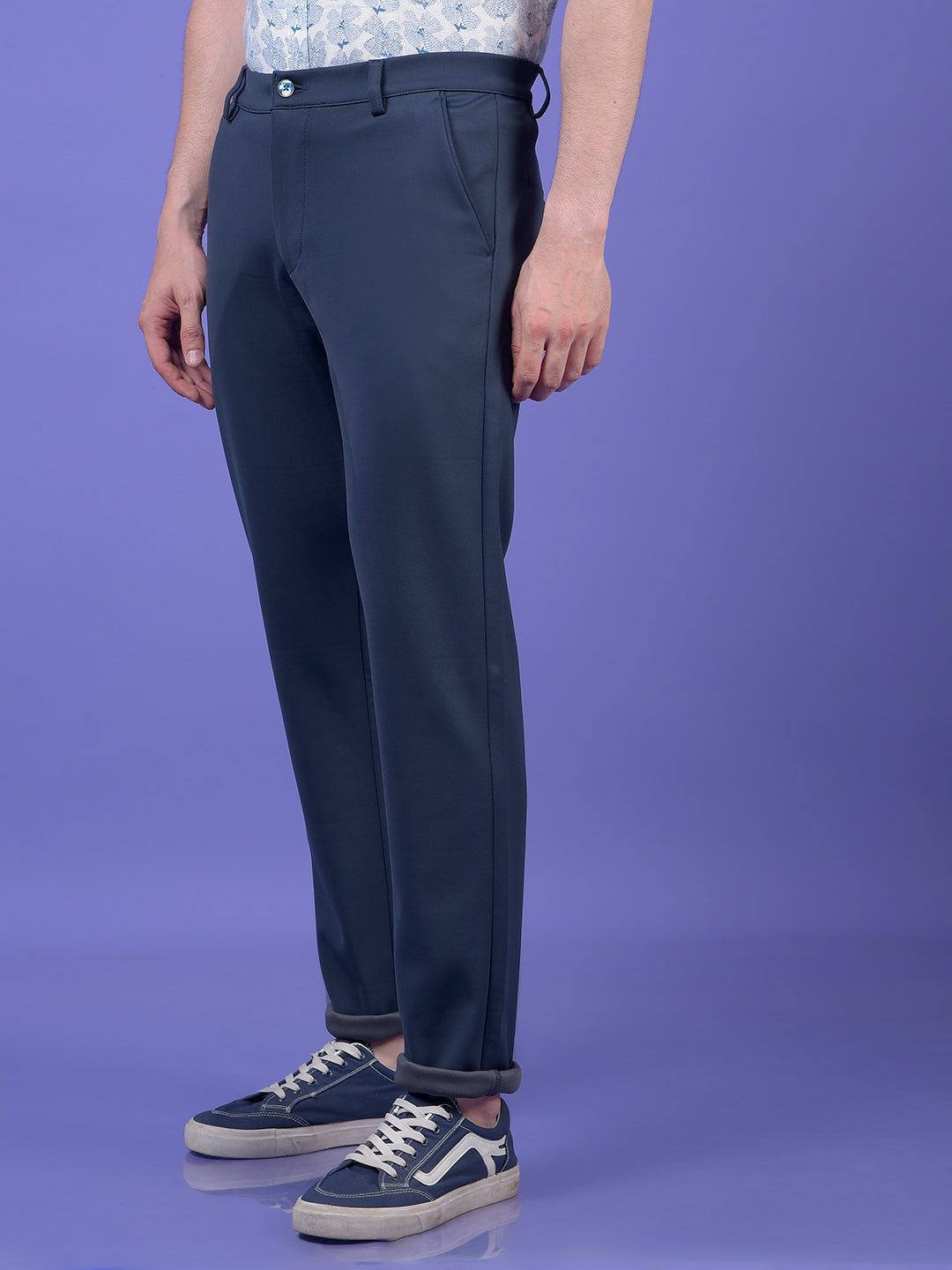 Navy Blue Knitted Trousers