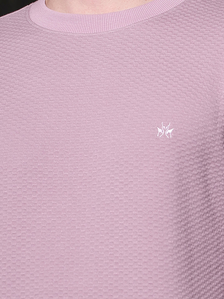 Contemporary Amethyst Purple Jacquard Sweatshirt