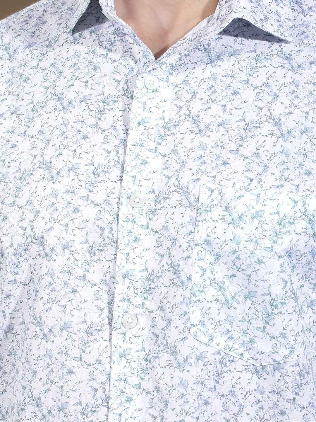 Blue Floral Print Shirt