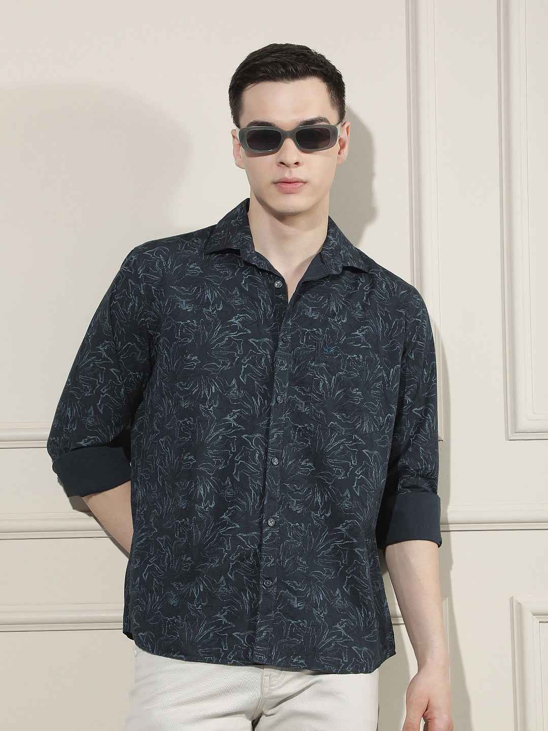 Blue Abstract Print Shirt