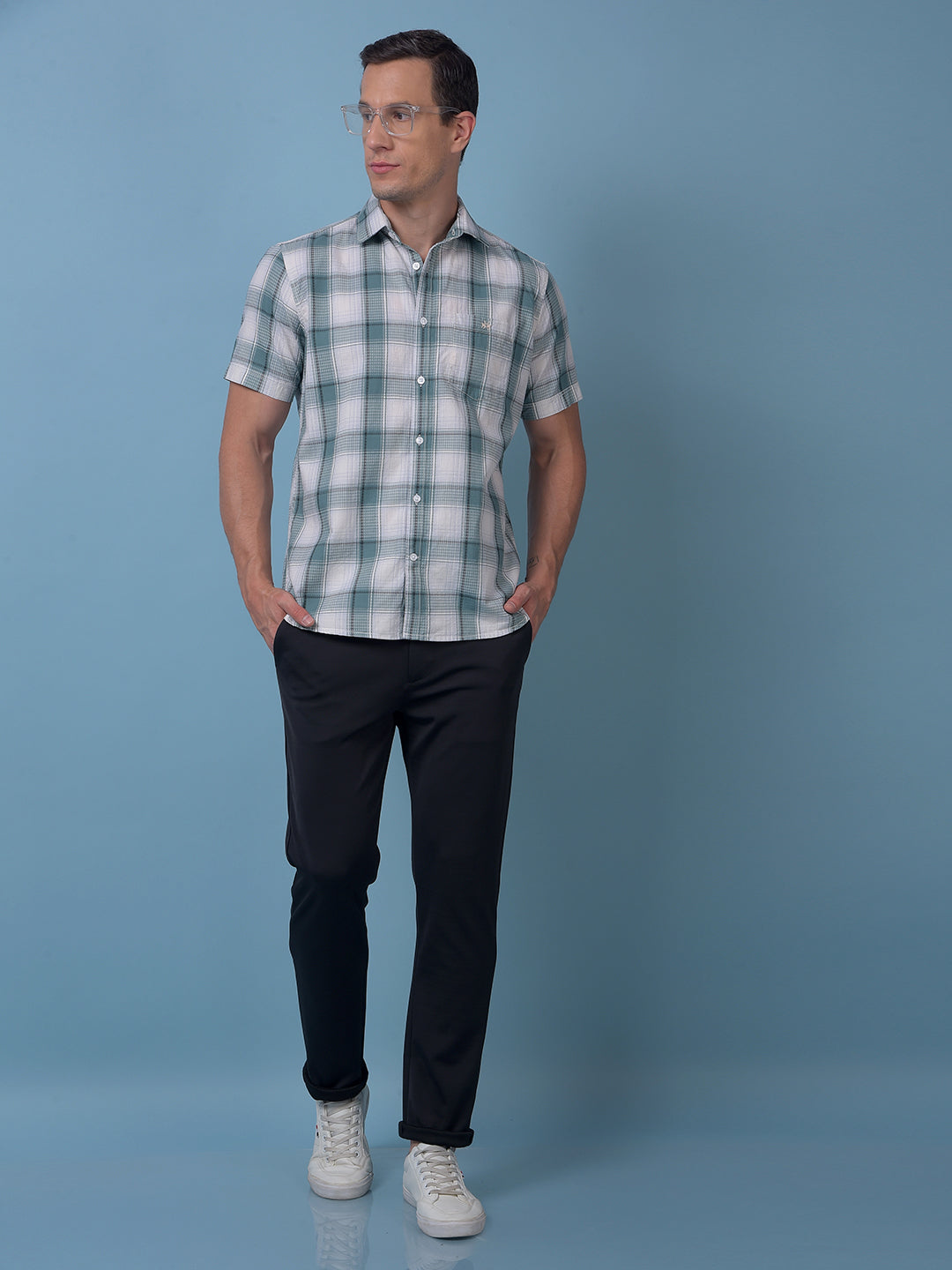 Soft-Hue Black Textured Trousers