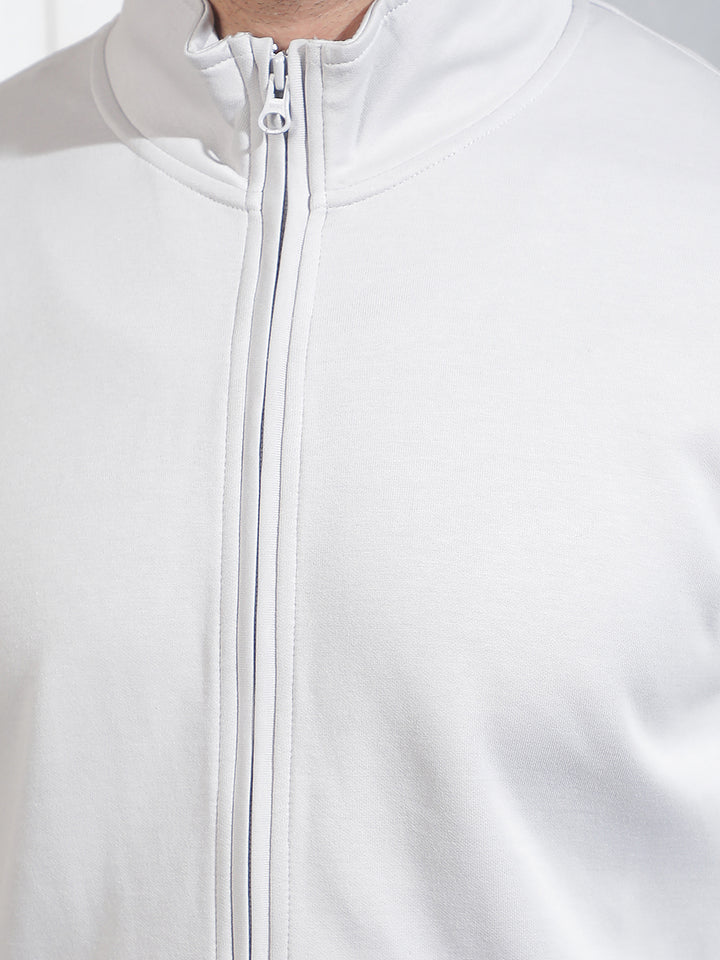 Grey Front Open Sweatshirt