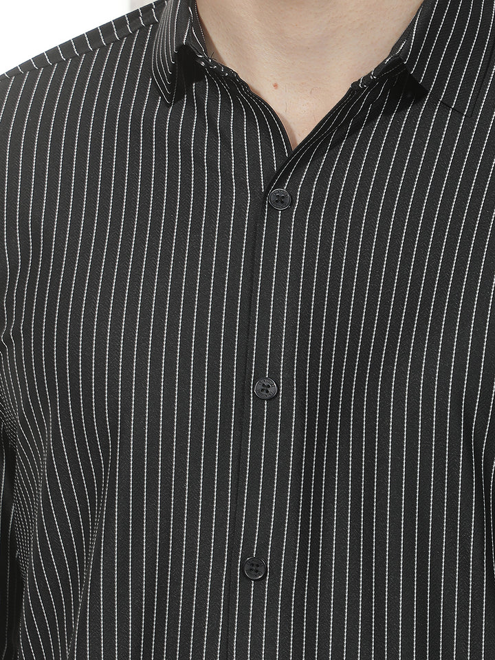 Black Vertical Stripes Shirt