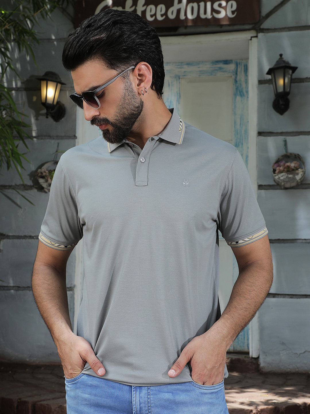 Classic Grey Casual Polo T-Shirt