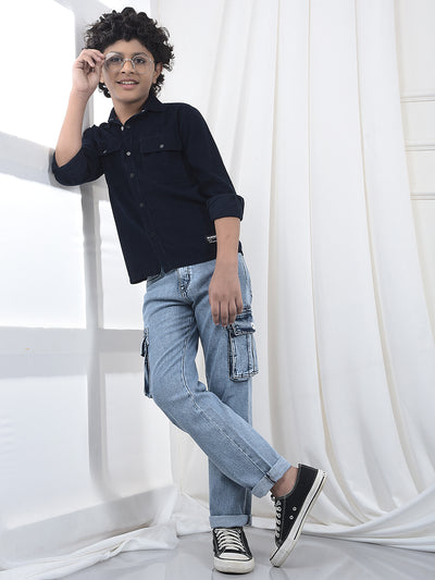 Blue 100% Cotton Corduory Shirt