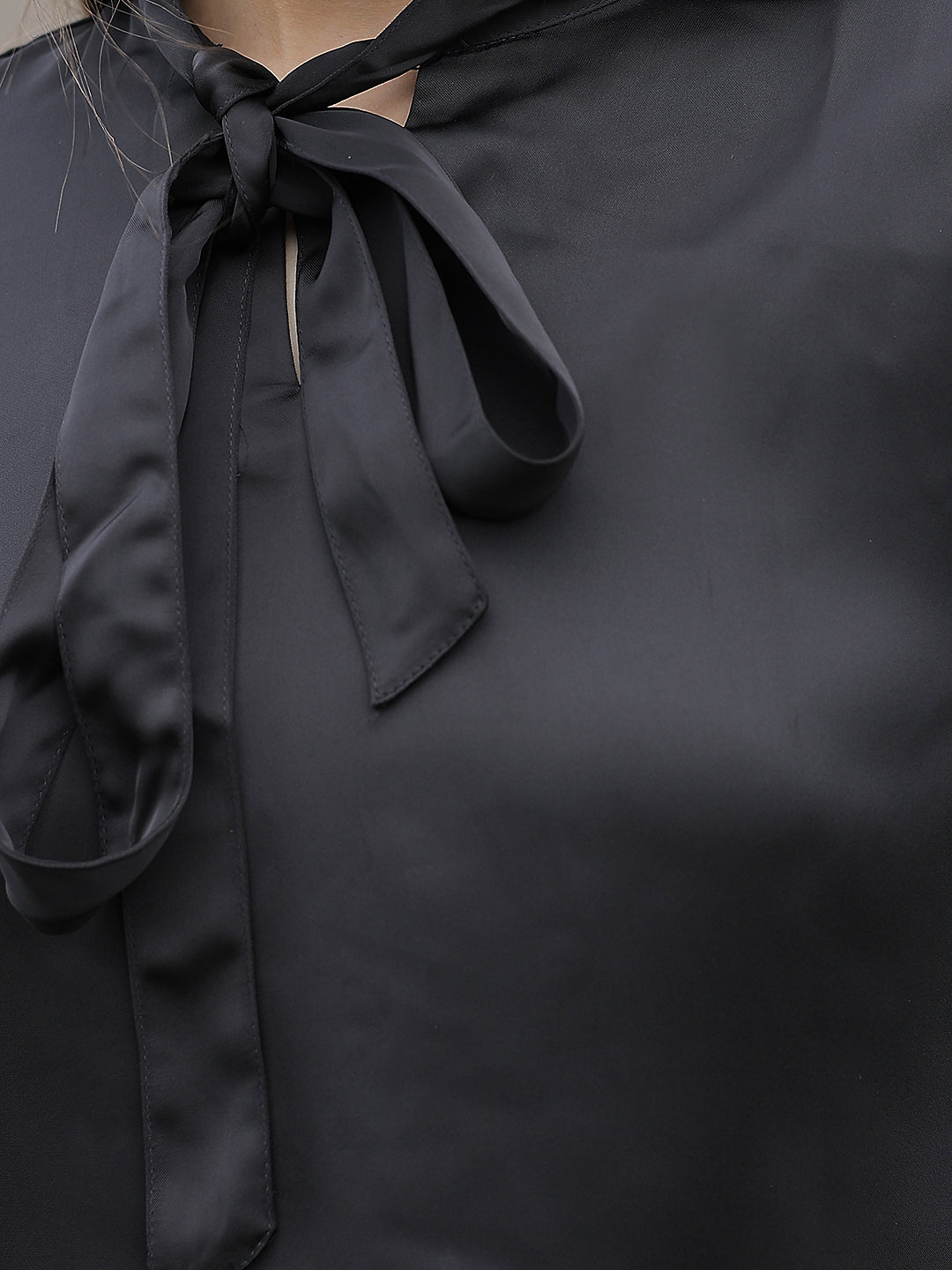 Black Bow Neck Top