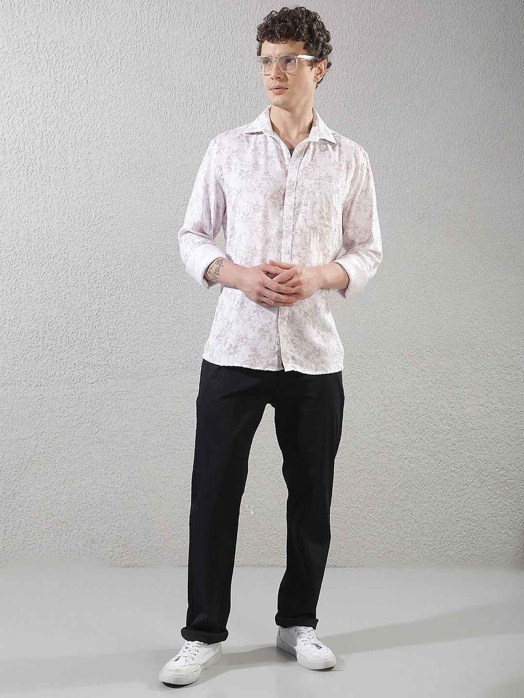 Pink Floral Print Shirt