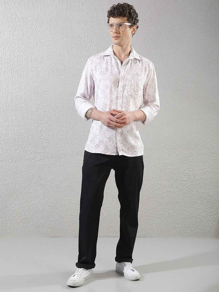 Pink Floral Print Shirt