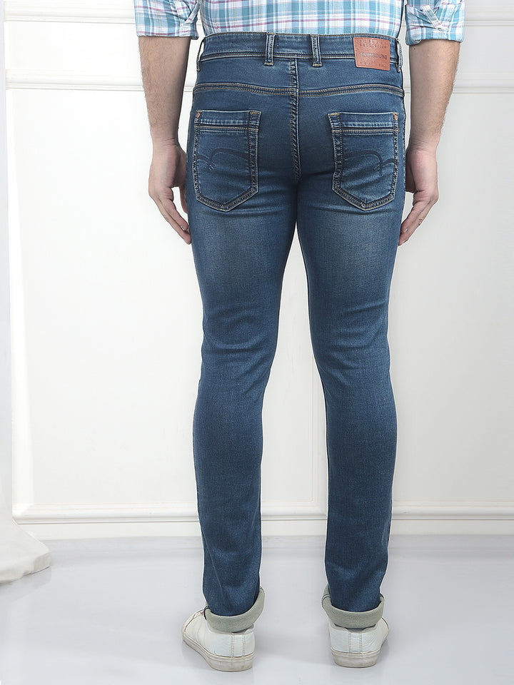 Mid Blue Stretch Straight Jeans