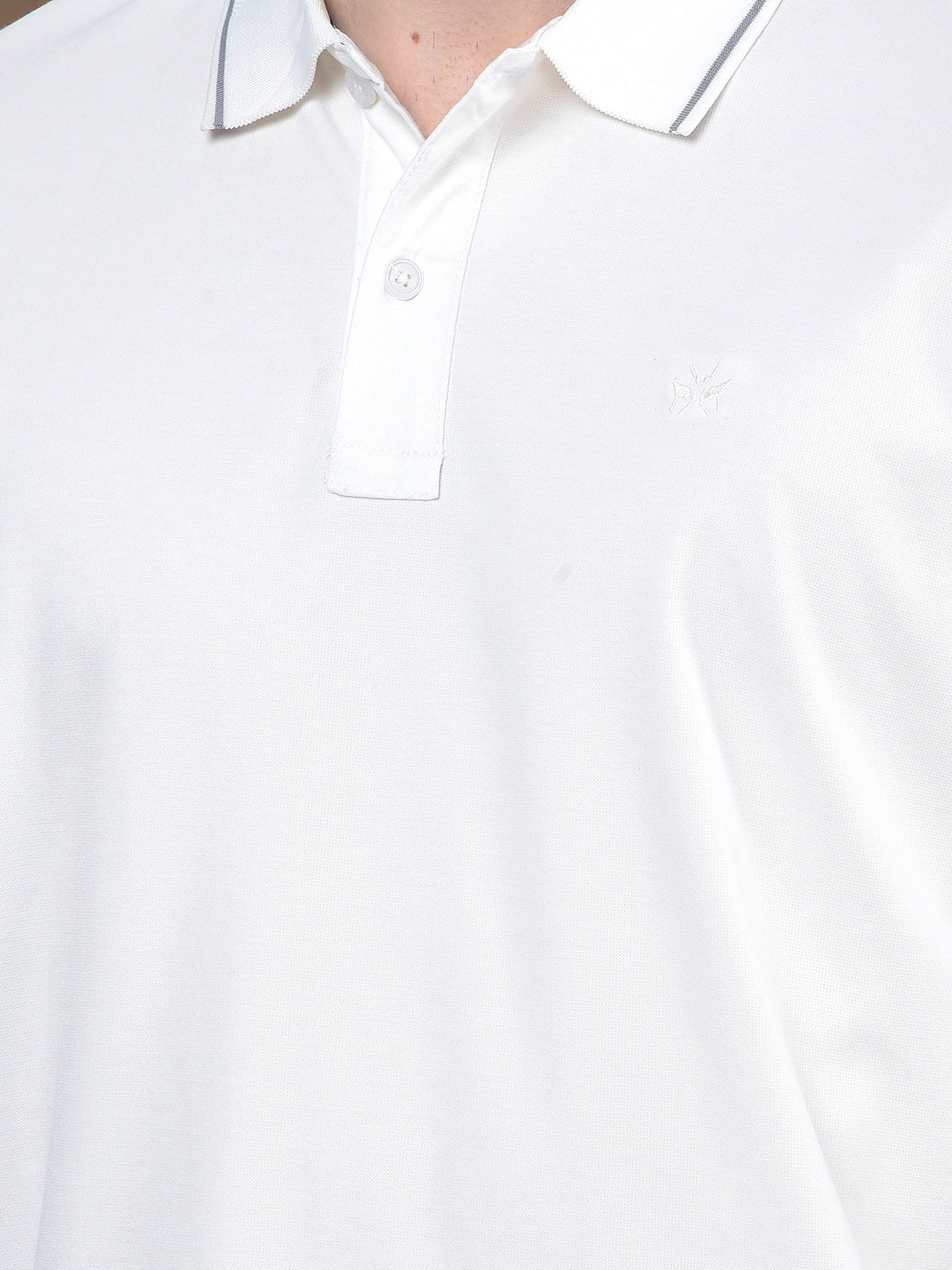 White Polo Neck T-Shirt