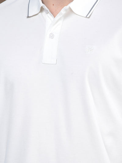 White Polo Neck T-Shirt