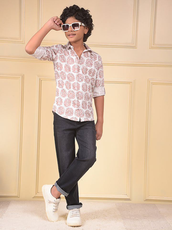 Brown Printed Shirt