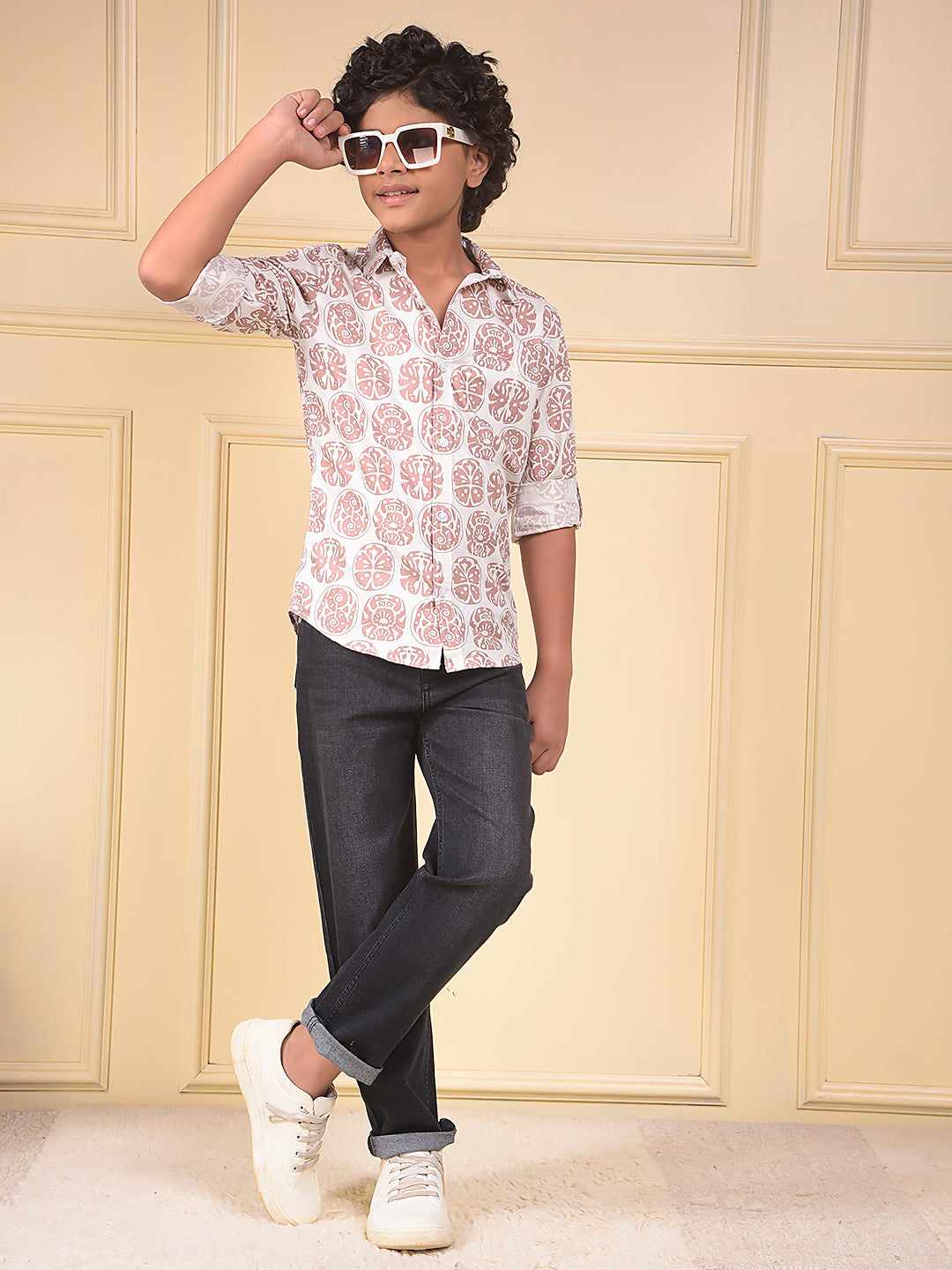 Brown Printed Shirt