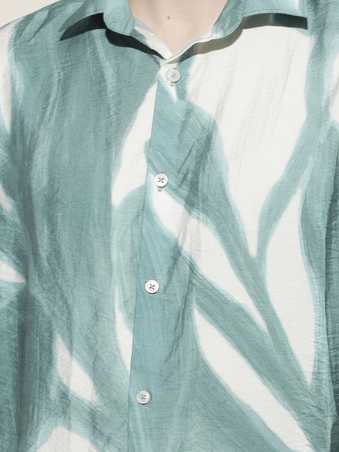 Green Botanical Print Shirt