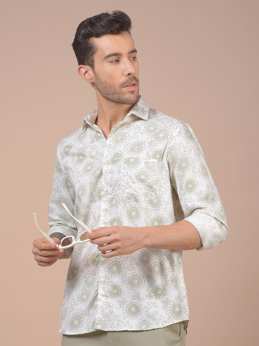 Green Floral Print Shirt
