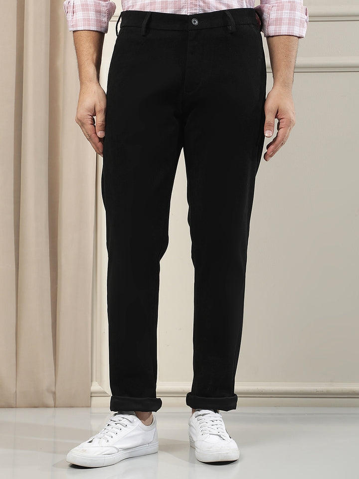 Tailored Obsidian Black Corduroy Trousers