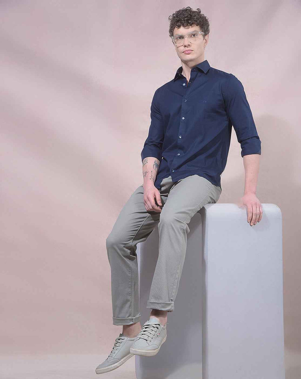 Spark Grey Straight Trousers