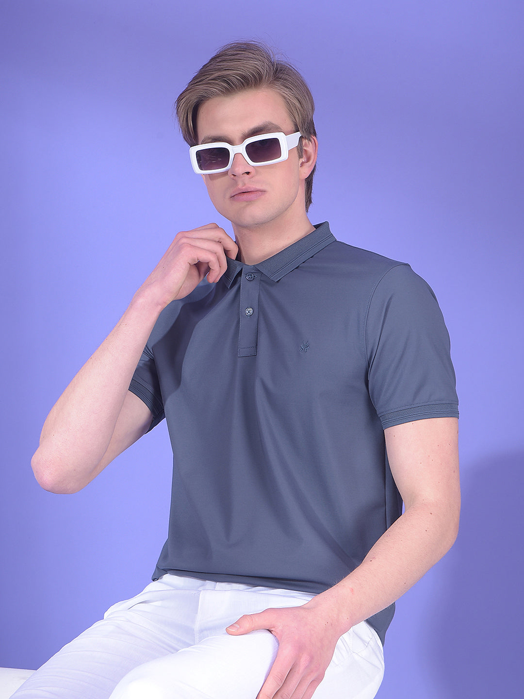 Contemporary Blue Polo T-Shirt