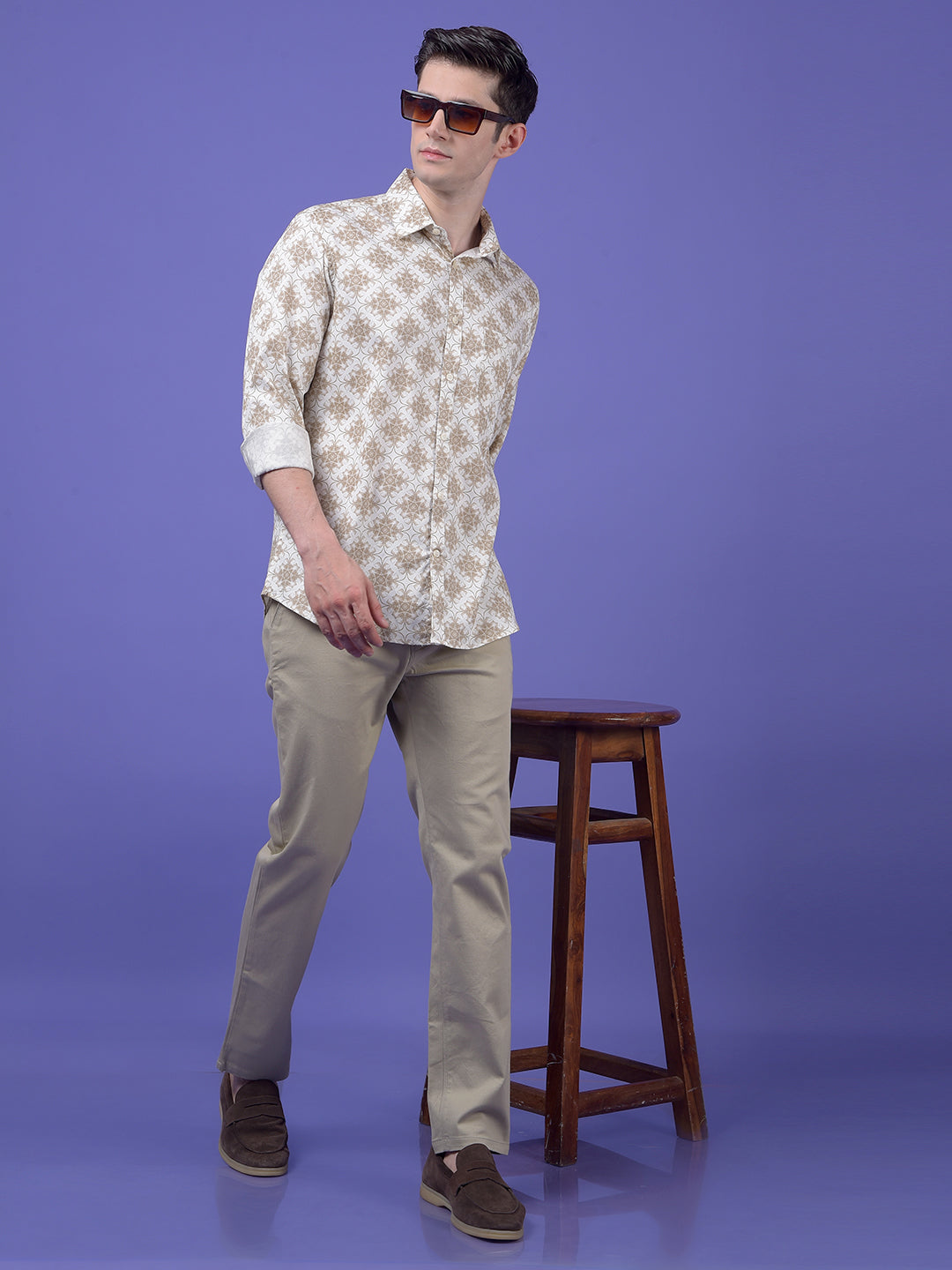 Beige Printed Shirt