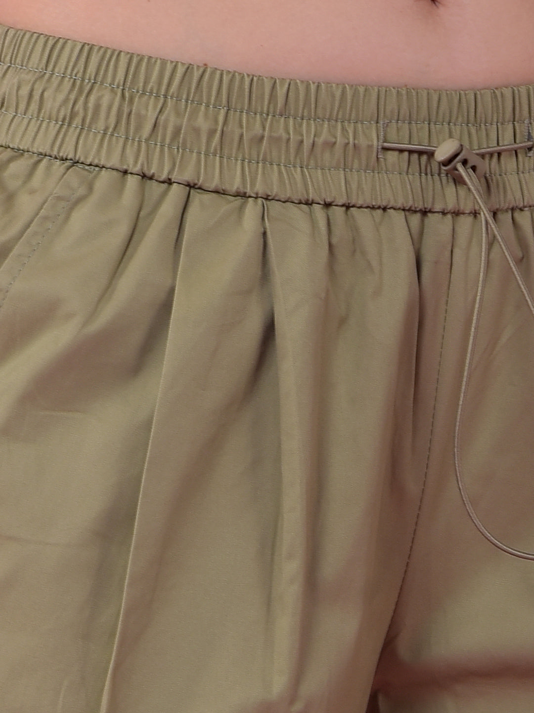 Beige Loose Fit 100% Cotton Cargo Trousers