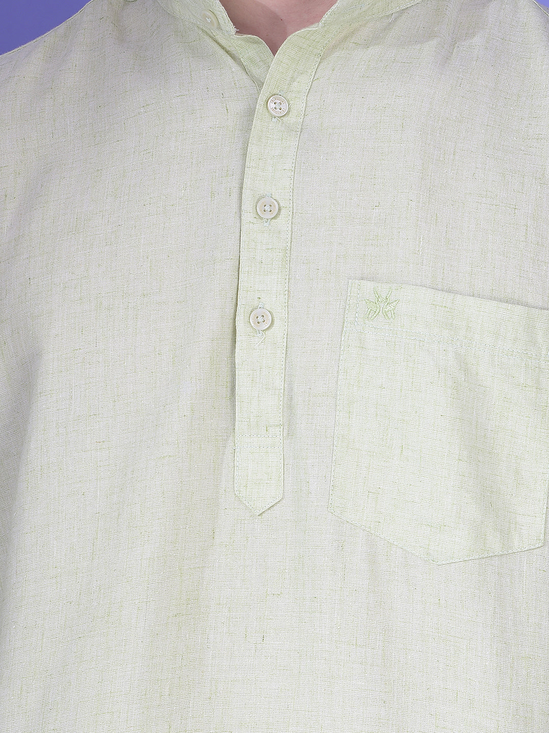 Loom Celadon Green Linen Kurta