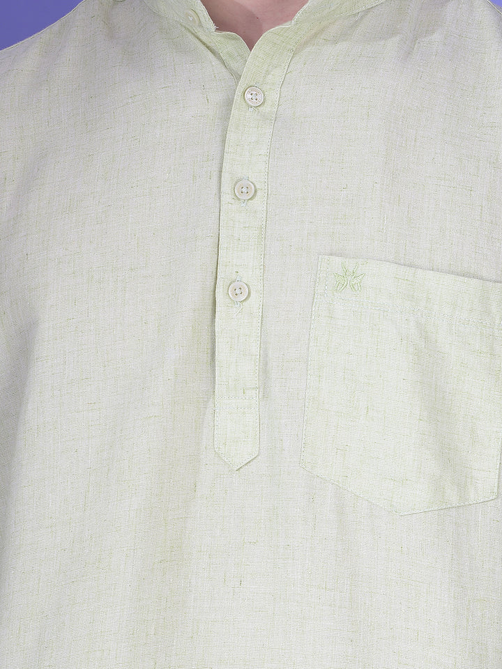 Loom Celadon Green Linen Kurta