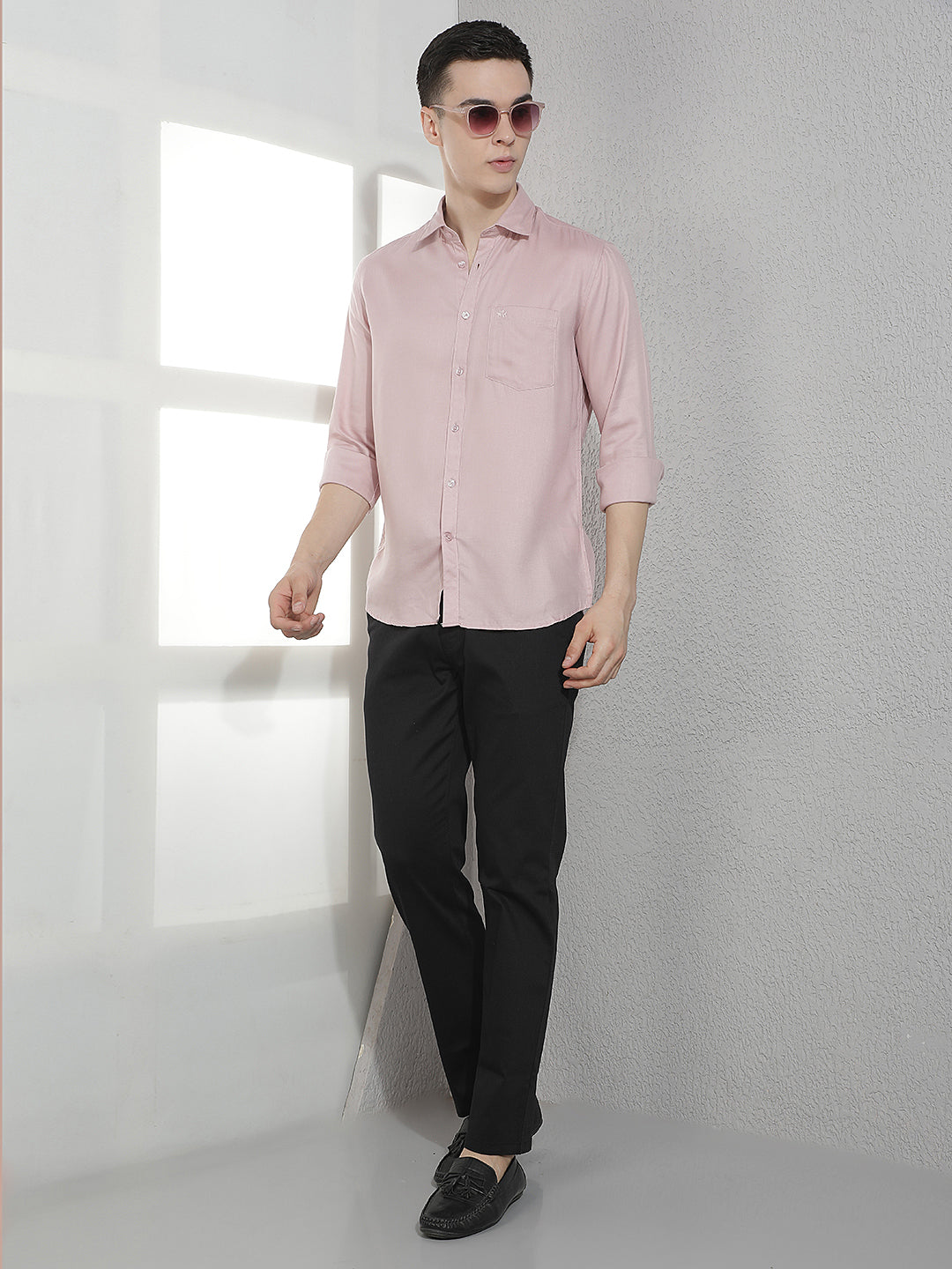 Modern Light Peach Textured Shirt
