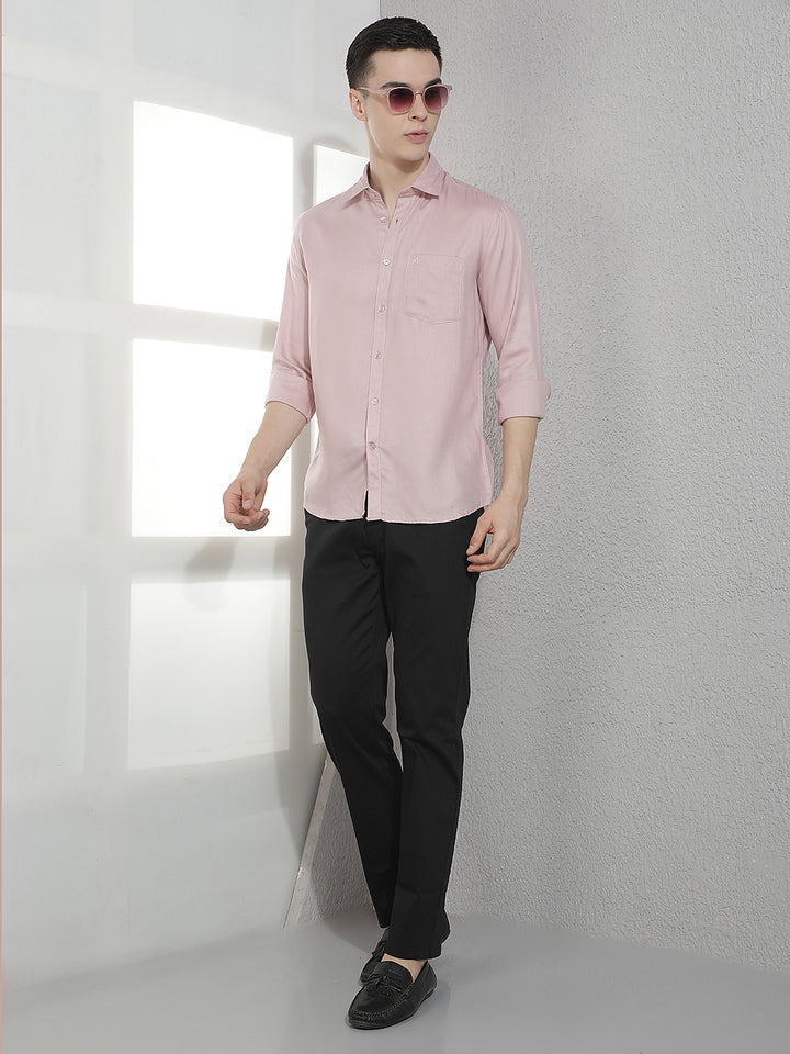 Modern Light Peach Textured Shirt