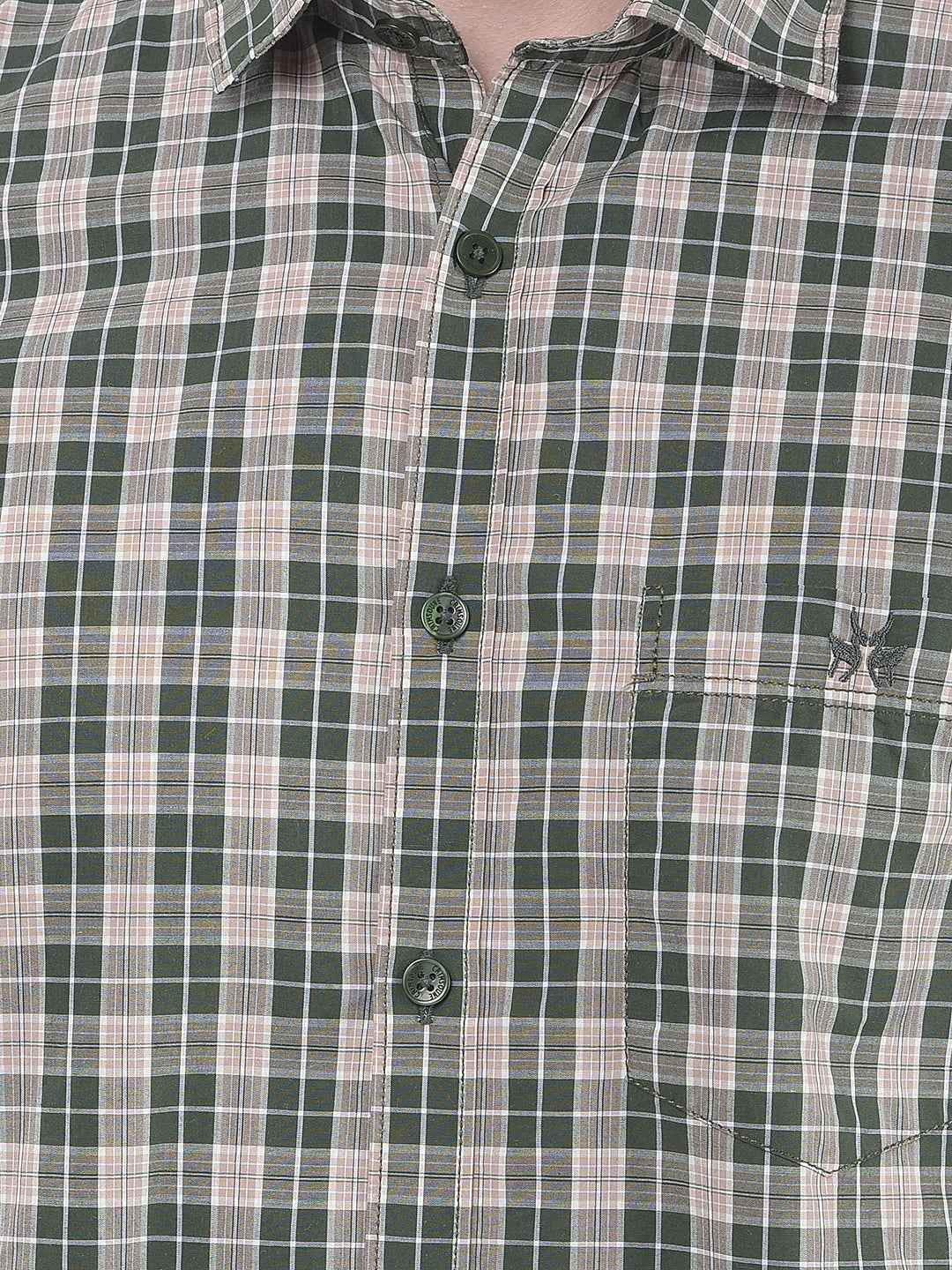 Green Checked 100% Cotton Shirt